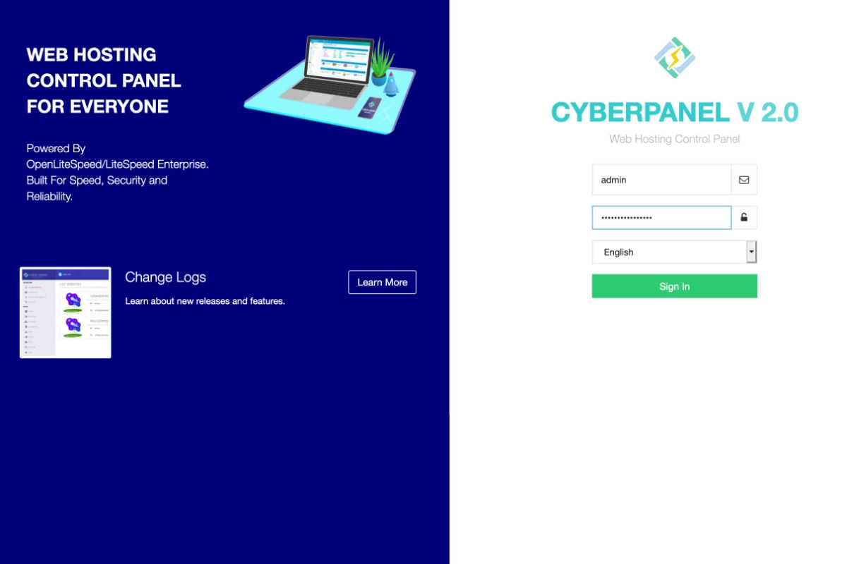CyberPanel Kontrol Panel Hosting Gratis
