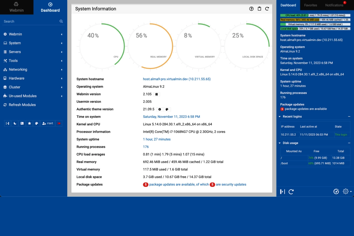 Webmin Kontrol Panel Hosting Gratis